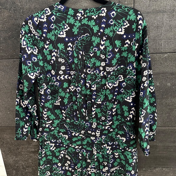 VERONICA BEARD Elm Printed Shirt Dress Victorian Vine 100% silk Size 0 - Picture 12 of 12